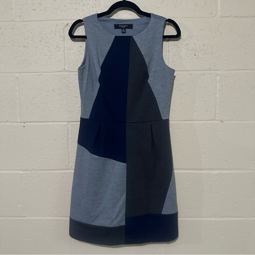 NINE WEST multicolored patchwork type sleeveless dress size 6‎